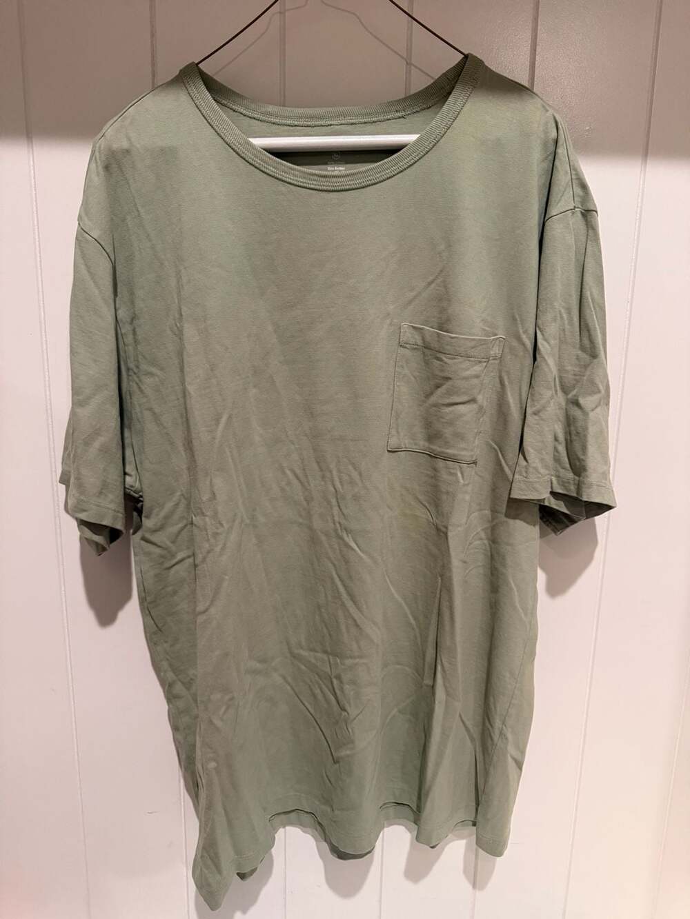 Bombas Pocket T-Shirt Size XL Sage Green Cotton Crewneck Top